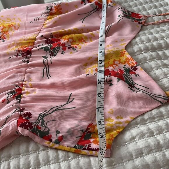 J. Crew Mercantile Pink Floral Tiered Sleeveless Maxi Dress Size 4 - Picture 6 of 6